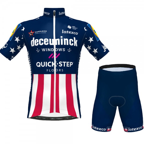 CHAMPION USA Pro Team 2021 Fietskleding Set Wielershirts Korte Mouw+Korte Fietsbroeken Bib LVPQlO