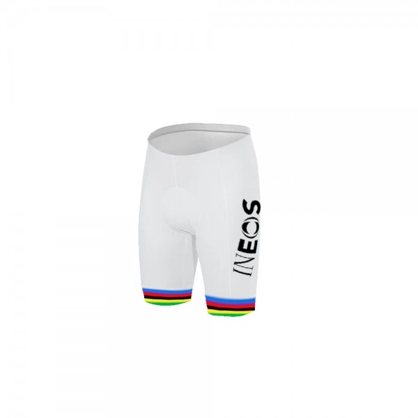 White Ineos Champion Pro Team 2021 Korte Fietsbroeken Bib AEgeMa