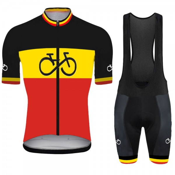 Belgium Pro 2021 Team Fietskleding Set Wielershirts Korte Mouw+Korte Fietsbroeken Bib C0GZ7L