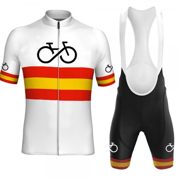 Spain Pro 2021 Team Fietskleding Fietsshirt Korte Mouw+Korte Fietsbroeken BR4mS5