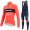 Fietskleding Profteams 2022 Trek Segafredo rood Pro Fietsshirt Lange Mouw+Lange Fietsbroek Bib 39w6I