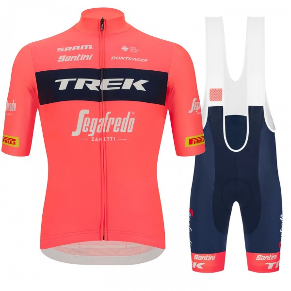 Fietskleding Profteams 2022 TREK SEGAFREDO Fietsshirt Korte Mouw+Korte Fietsbroeken Bib RED HC6nO