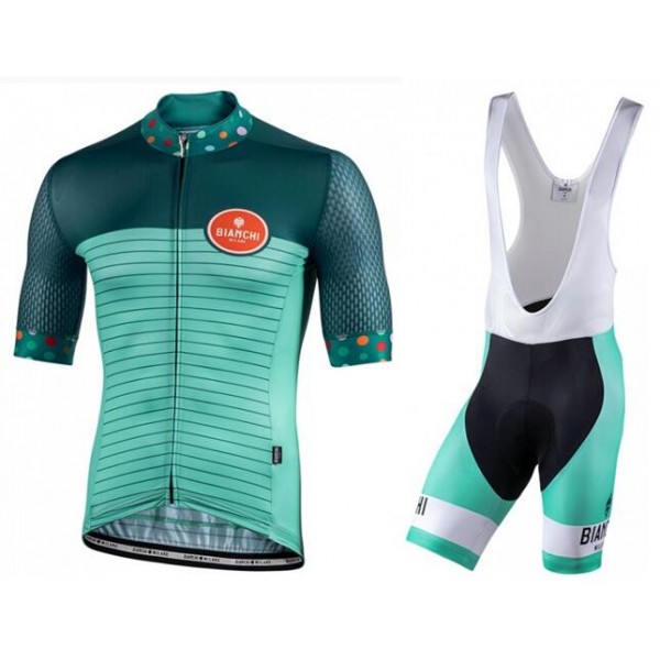 Wielerkleding Profteams 2020 BIANCHI MILANO Taloro Wielershirt Met Korte Mouwen+Pelau Koersbroek Korte