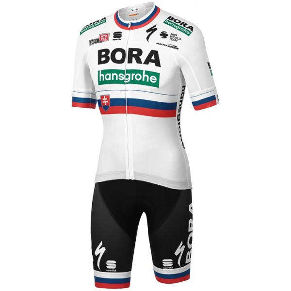 Wielerkleding Profteams 2020 BORA-Hansgrohe Slovakian Champion Fietskleding Set Wielershirt Korte Mouwen+Fietsbroek Korte Geel