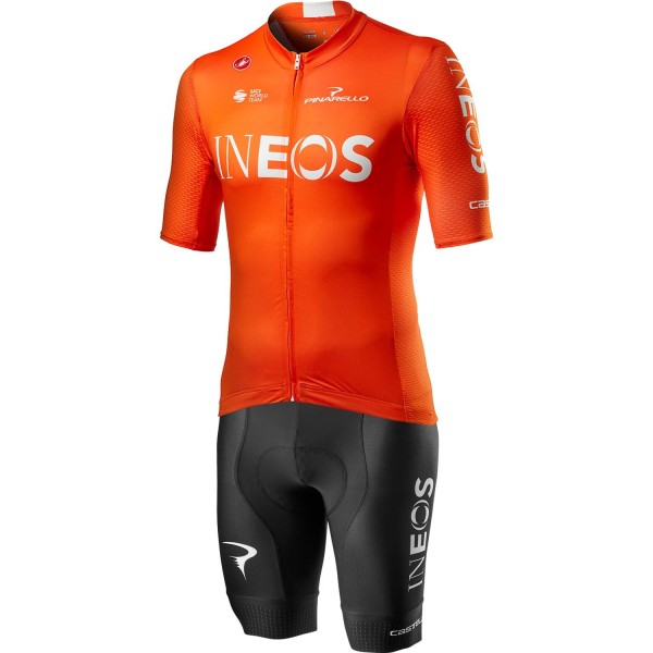 Wielerkleding Profteams 2020 TEAM INEOS Training Edition Set Fietskleding Set Wielershirt Korte Mouwen+Fietsbroek Korte Geel