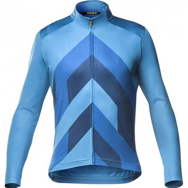 Wielerkleding Profteams 2020 MAVIC Cosmic Graphic Wielershirts Lange Mouw Blauw