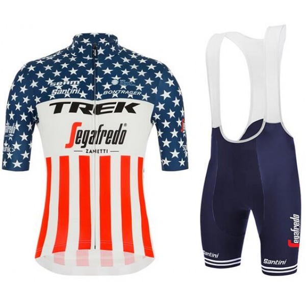 Wielerkleding Profteams 2020 TREK-SEGAFREDO Amerikanischer Meister Fietskleding Set Fietsshirt Met Korte Mouwen+Koersbroek Kor