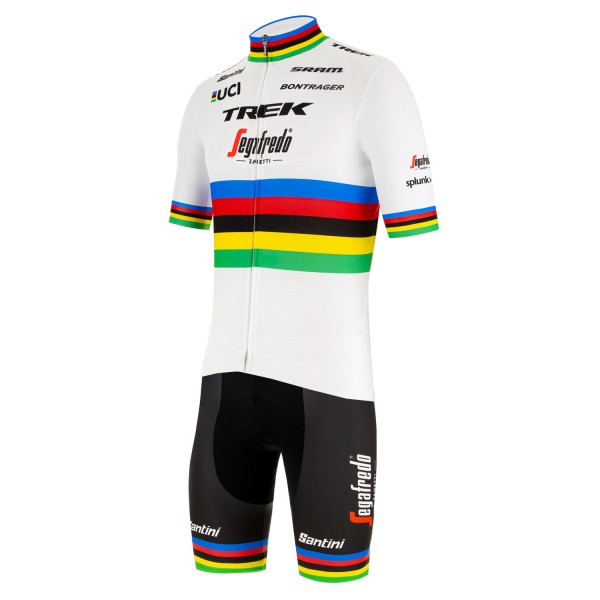 Wielerkleding Profteams 2020 TREK-SEGAFREDO Road Bike World Champion Set Fietskleding Set Wielershirt Korte Mouwen+Fietsbroe