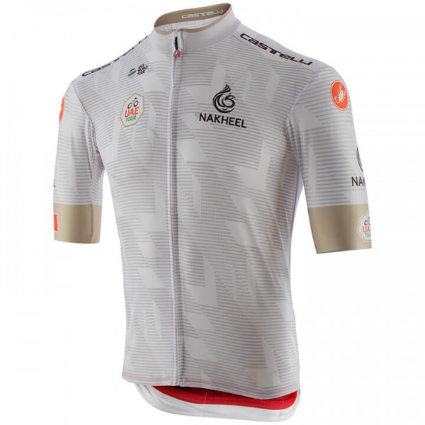 Wielerkleding Profteams 2020 UAE Tour Wielershirt Met Korte Mouwen Wit