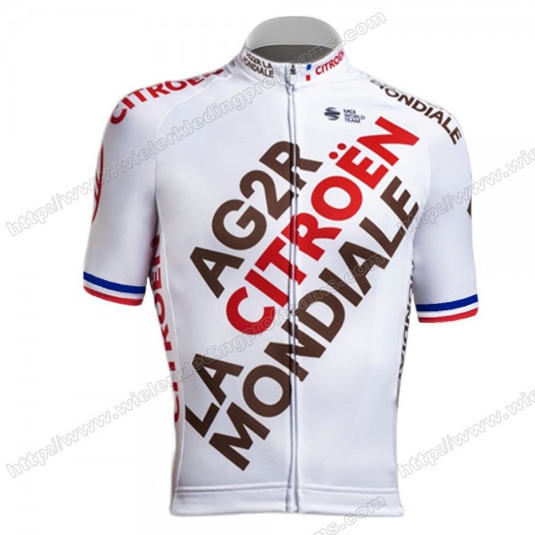 Ag2r Mondiale Citroen 2021 France Team Fietskleding Set Wielershirt Korte Mouw+Korte Fietsbroeken Bib STPRM