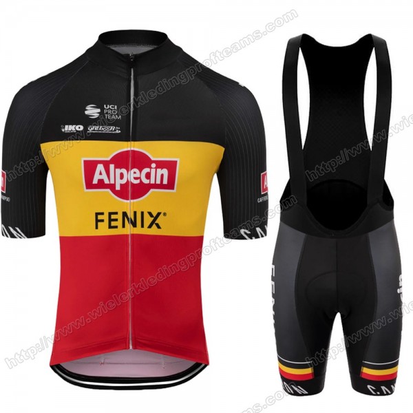 Alpecin Fenix 2020 Fietskleding Set Fietsshirt Met Korte Mouwen+Korte Koersbroek Bib Belgium TMJLM