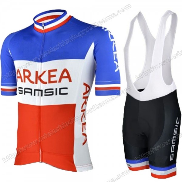 Arkea Samsic 2021 Fietskleding Set Fietsshirt Met Korte Mouwen+Korte Koersbroek Bib QQMHU