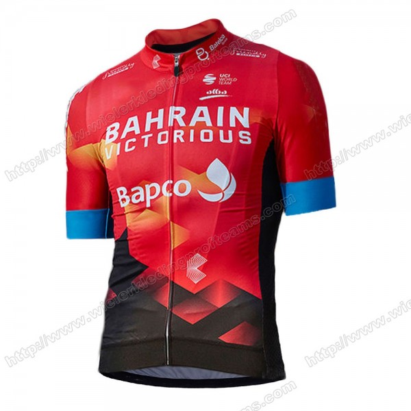 Bahrain Victorious 2021 Team Fietskleding Set Fietsshirt Met Korte Mouwen+Korte Koersbroek Bib XUPRC