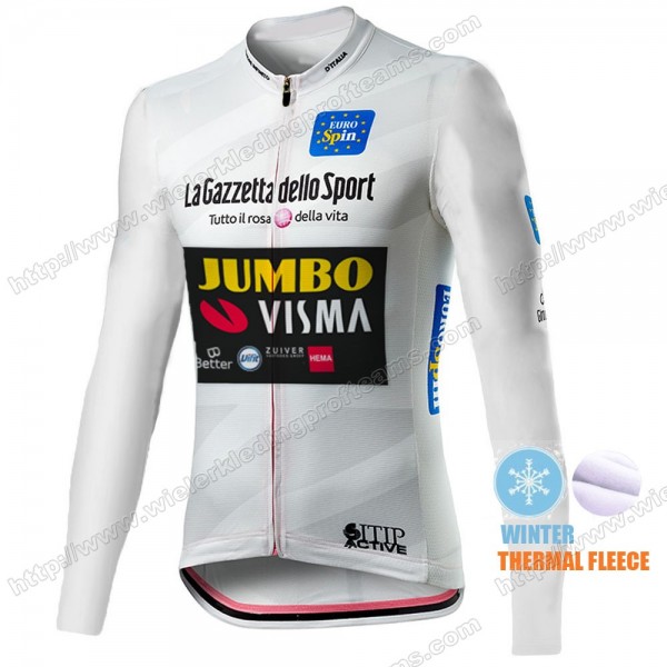 Winter Thermal Fleece Men Giro D'italia Jumbo Visma 2021 Wielershirts Lange Mouwen COCBM