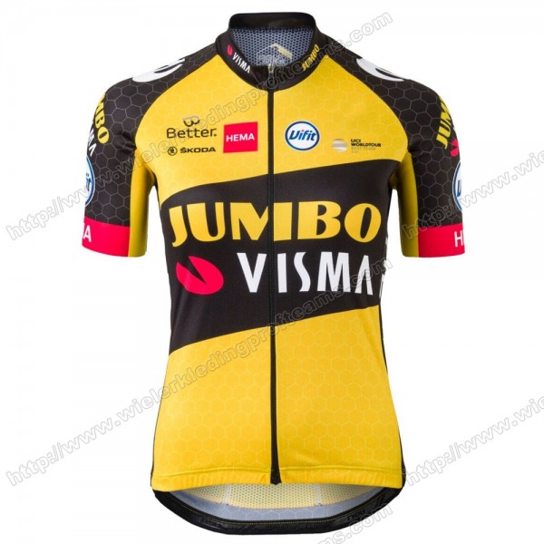 Femmes Jumbo Visma Pro Team 2021 Maillot Cyclisme Manche Courte GDBQN
