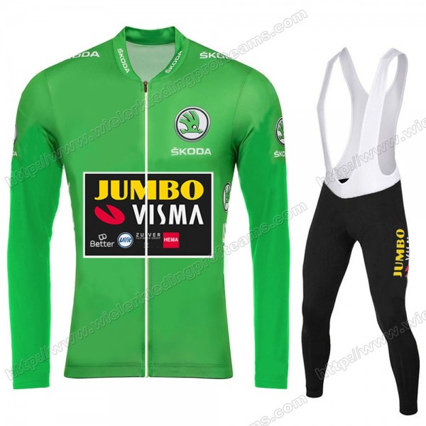 Jumbo Visma 2020 Tour De France Fietskleding Set Wielershirts Lange Mouw+Lange Wielrenbroek Bib NZCGT