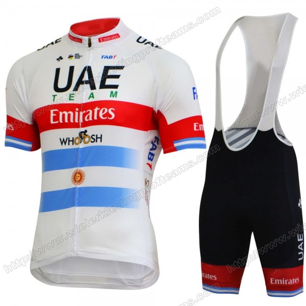 UAE EMIRATES Argentine Champion Fietskleding Set Fietsshirt Met Korte Mouwen+Korte Koersbroek Bib 2020 JDCDX