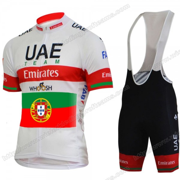 UAE EMIRATES Portugal Summer Men's 2020 Fietskleding Set Fietsshirt Met Korte Mouwen+Korte Koersbroek Bib UKPPT