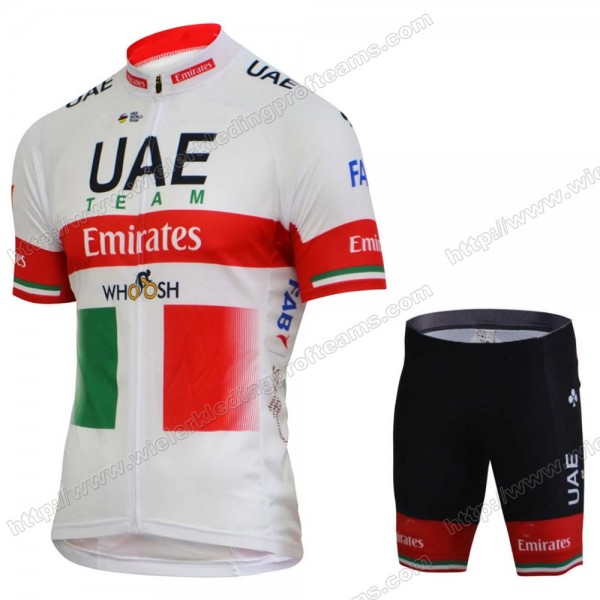 UAE EMIRATES Italy Champion Fietskleding Set Fietsshirt Met Korte Mouwen+Korte Koersbroek Bib 2020 FQVUV