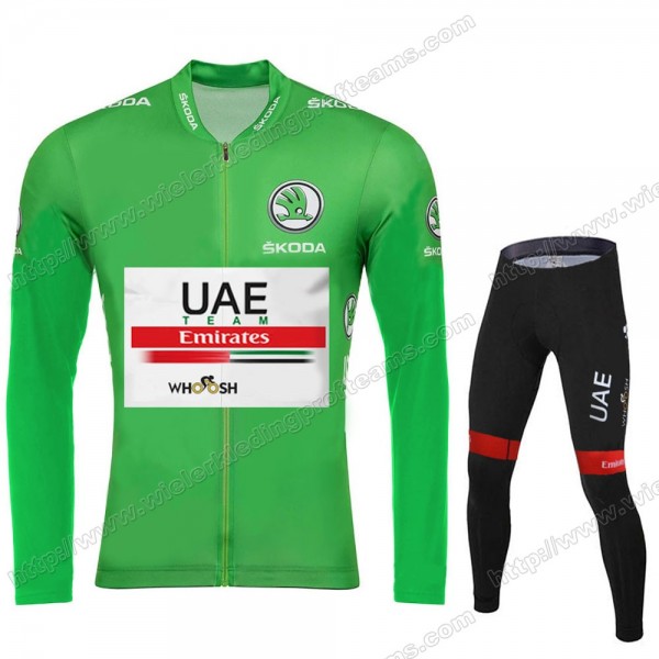 UAE EMIRATES Tour De France 2020 Fietskleding Set Wielershirts Lange Mouw+Lange Wielrenbroek Bib AQJAV