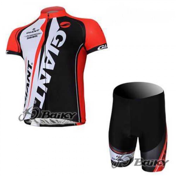 Giant Sram Pro Team Wielerkleding Set Wielershirts Korte+Korte Fietsbroeken Rood Wit Zwart