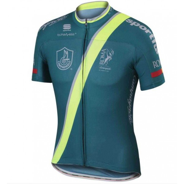 2015 Gilet GF Roma Wielershirt Met Korte Mouwen Groen