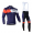 2014 IAM Scott Fietskleding Wielershirt Lange Mouwen+Lange Fietsbroeken Bib Blauw