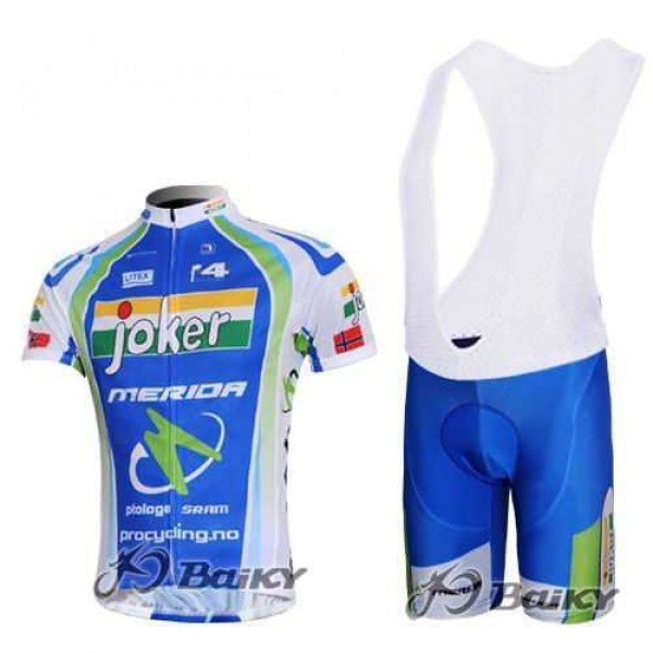 Joker Merida Pro Team Norvegia Fietskleding Set Fietsshirt Met Korte Mouwen+Korte Koersbroek Groen