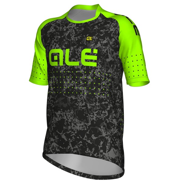 Ale Enduro-Groen Fluo Wielershirt Korte Mouw