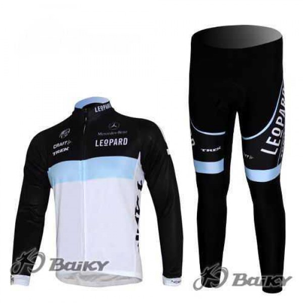 Leopard Trek Pro Team Fietskleding Wielershirts Lange Mouw+Lange Fietsbroeken Wit Zwart