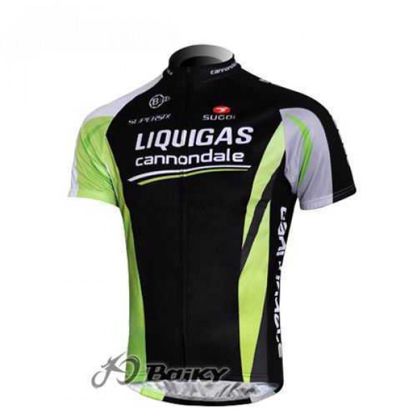 Liquigas Cannondale Pro Team Wielershirt Met Korte Mouwen Zwart Groen