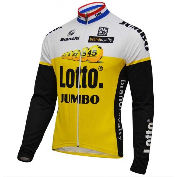 2016 Lotto Jumbo Wielershirt Lange Mouwen Geel