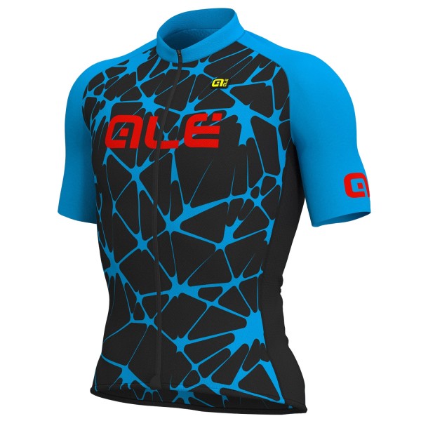 Ale Solid Cracle-Zwart Blauw Wielershirt Korte Mouw