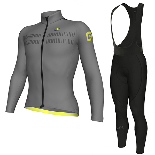 2018 Ale N2 Wielerkleding Set Wielershirt Lange Mouwen+Lange Fietsbroeken Bib