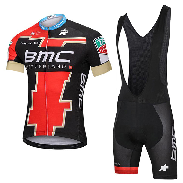 BMC 2018 Fietskleding Fietsshirt Korte Mouwen+Koersbroek Kort Bib