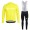 2018 Cube Geel Fietskleding Set Wielershirt Lange Mouw+Lange Fietsbroeken Bib