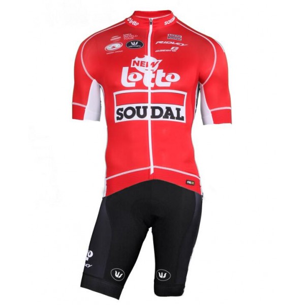 LOTTO SOUDAL Tour De France 2018 Fietskleding Set Wielershirt Korte Mouw+Korte Fietsbroeken Bib