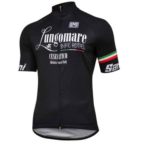 Santini Lungomare-Zwart 2018 Wielershirt Korte Mouw