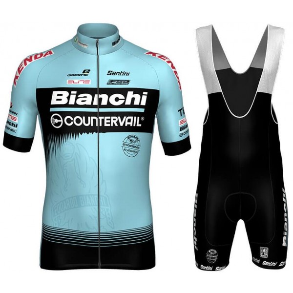 BIANCHI COUNTERVAIL 2018 Fietskleding Set Wielershirt Korte Mouw+Korte Fietsbroeken Bib