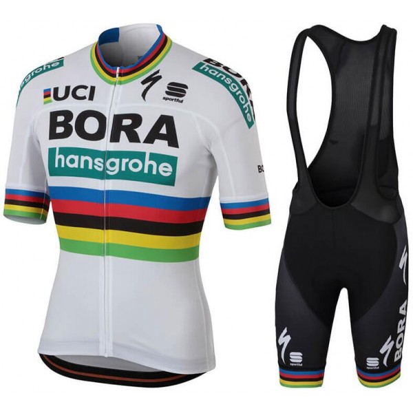 BORA- Hansgrohe World Champion Team 2018 Fietskleding Set Wielershirt Korte Mouw+Korte Fietsbroeken Bib