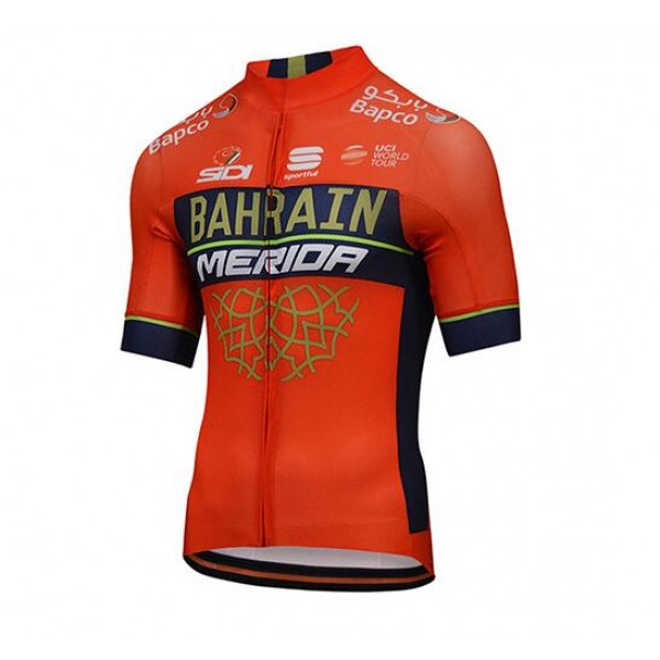 Bahrain Merida 2018 Wielershirt Korte Mouw