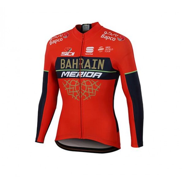 Bahrain Merida 2018 Wielershirt Lange Mouw