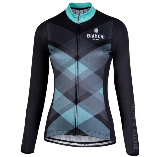 BIANCHI MILANO Dames Cornedo Zwart Wielershirt Lange Mouw