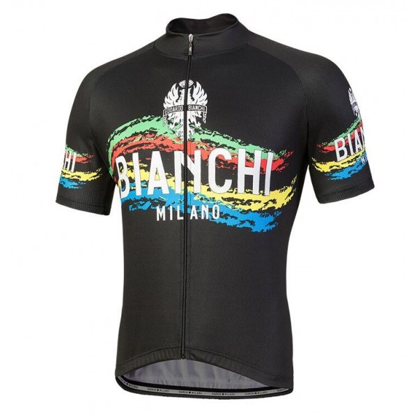 Bianchi Milano Misegna Black Wielershirt Korte Mouwen