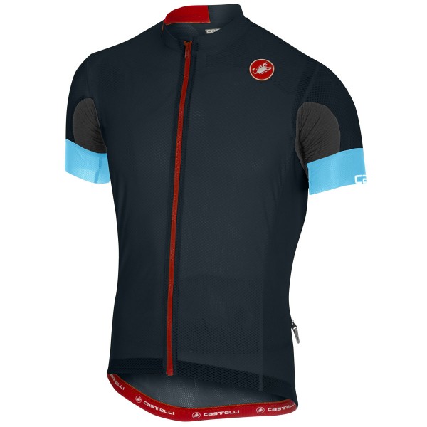 Castelli Aero Race 4.1 Solid Blauw Wielershirt Korte Mouw