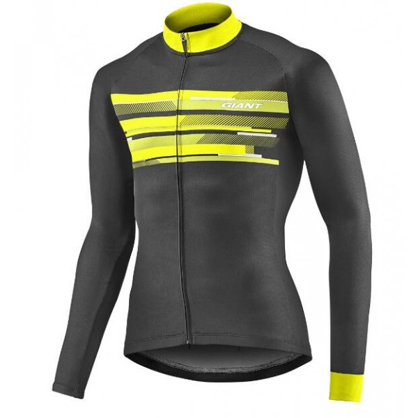 Giant Rival Wielershirt Lange Mouw Black/Yellow