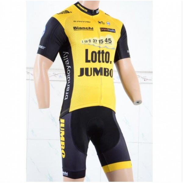 LottoNL-Jumbo 2018 Fietskleding Set Wielershirt Korte Mouwen+Korte Fietsbroeken