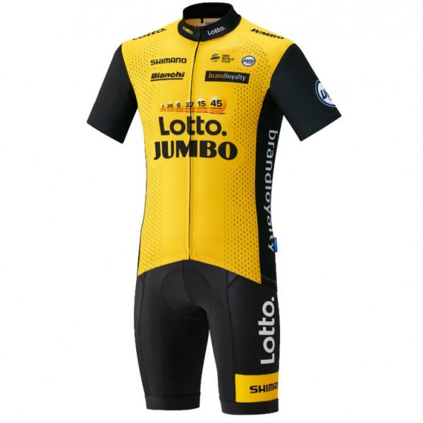 LottoNL-Jumbo 2018 Fietskleding Set Wielershirt Korte Mouw+Korte Fietsbroeken