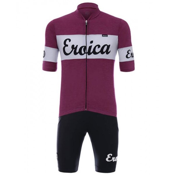 Santini Eroica Vino Fietskleding Set Wielershirt Korte Mouw+Korte Fietsbroeken Bib