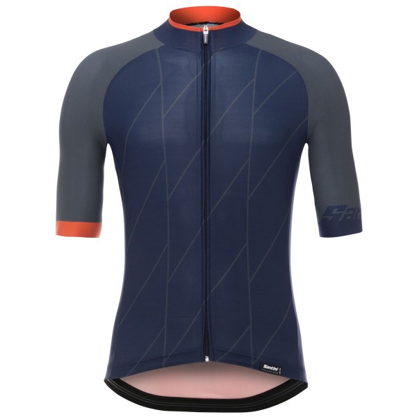 Santini Ace Blauw Wielershirt Korte Mouw